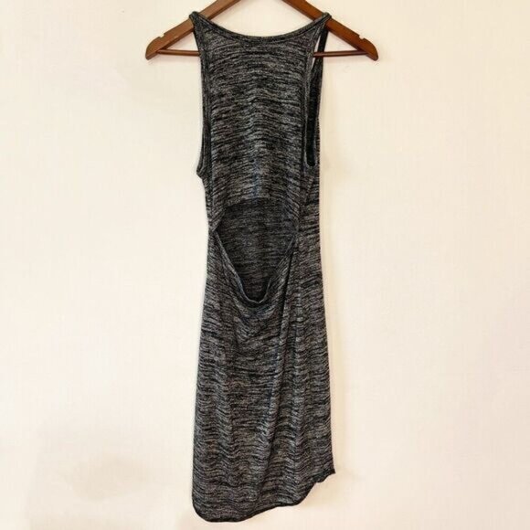 Aritzia Wilfred Free Yasmin Gray Spacedye Cut Out Back Bodycon Dress - Picture 4 of 10